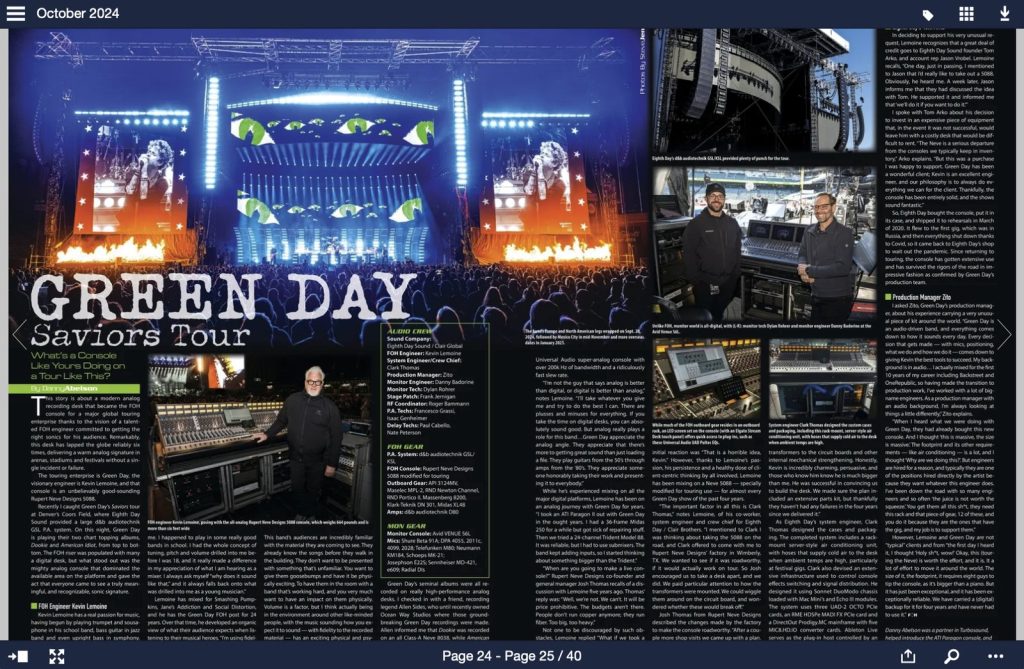 An empty rock concert stage prepared for a major Green Day stadium tour.
